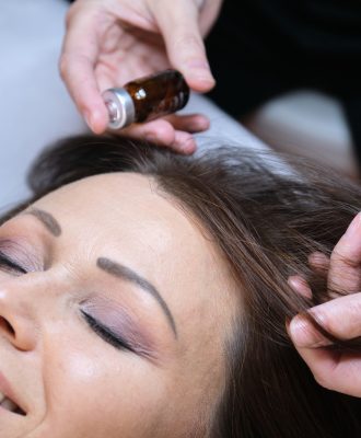 Mesotherapy, hair treatment. Cosmetics for strengthening and hair growth Mesotherapy, hair treatment. Cosmetics for strengthening and hair growth
